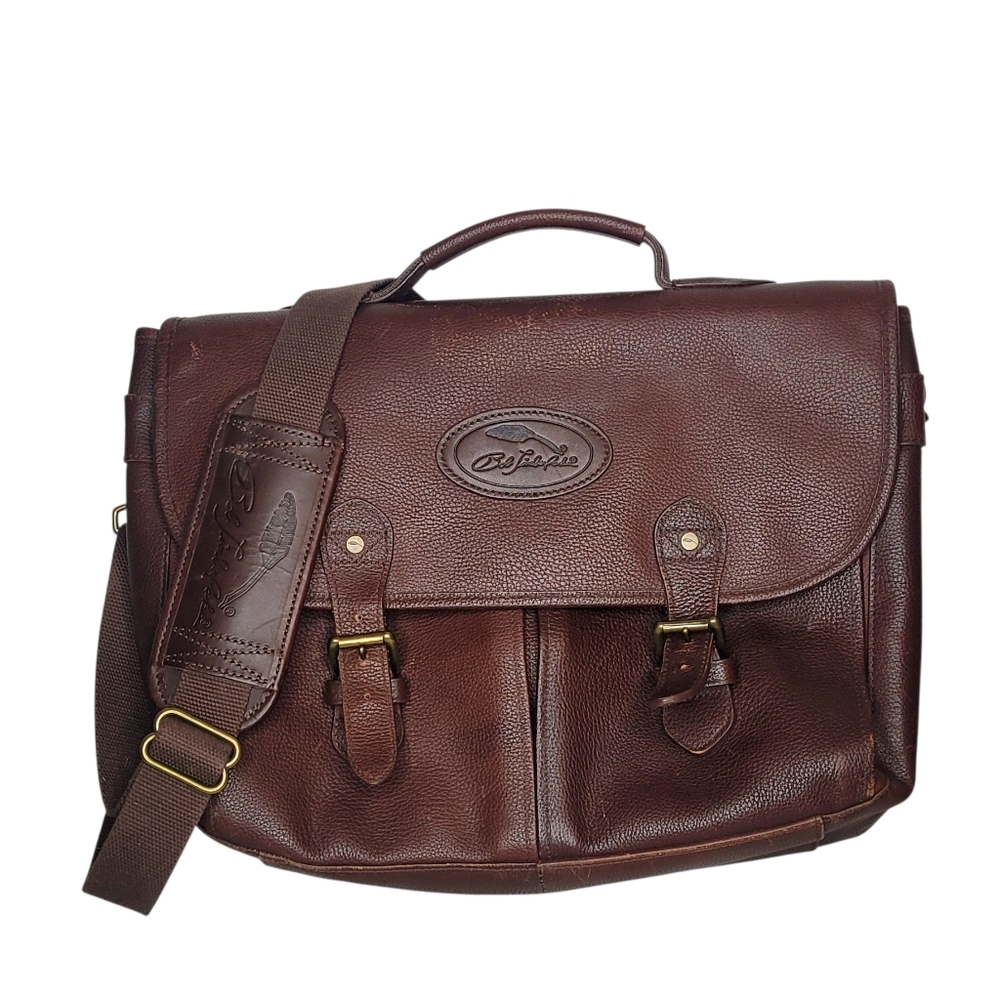 Bob Timberlake Leather Laptop, Briefcase, Messenger Bag in Dark Brown